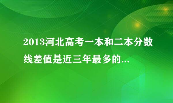 2013河北高考一本和二本分数线差值是近三年最多的，这是个机遇？意味着什么？