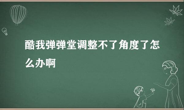 酷我弹弹堂调整不了角度了怎么办啊