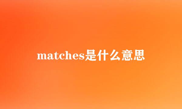 matches是什么意思