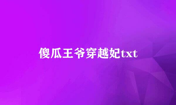 傻瓜王爷穿越妃txt