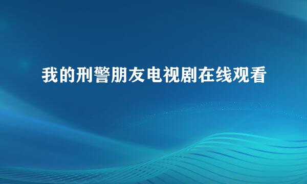 我的刑警朋友电视剧在线观看