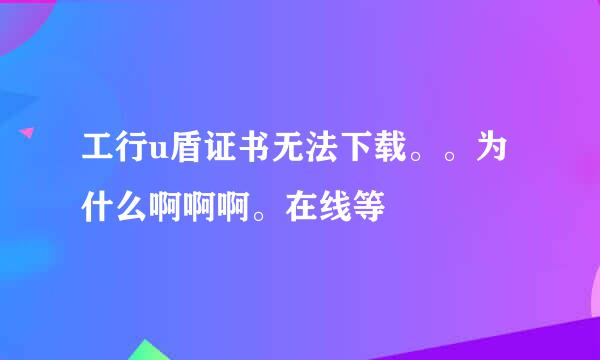 工行u盾证书无法下载。。为什么啊啊啊。在线等