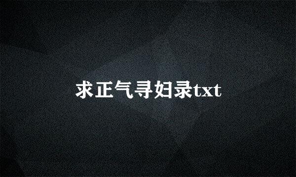 求正气寻妇录txt