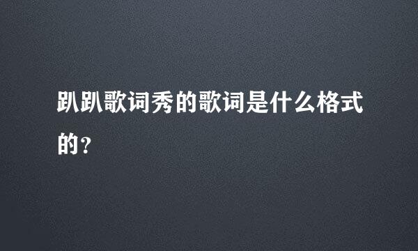 趴趴歌词秀的歌词是什么格式的？