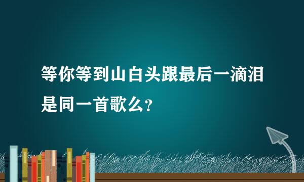 等你等到山白头跟最后一滴泪是同一首歌么？