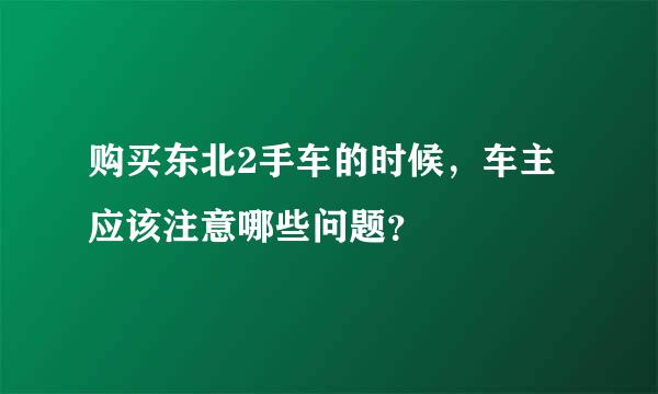 购买东北2手车的时候，车主应该注意哪些问题？