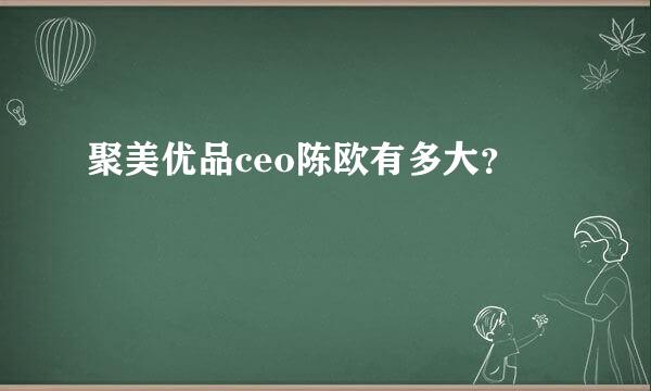 聚美优品ceo陈欧有多大？