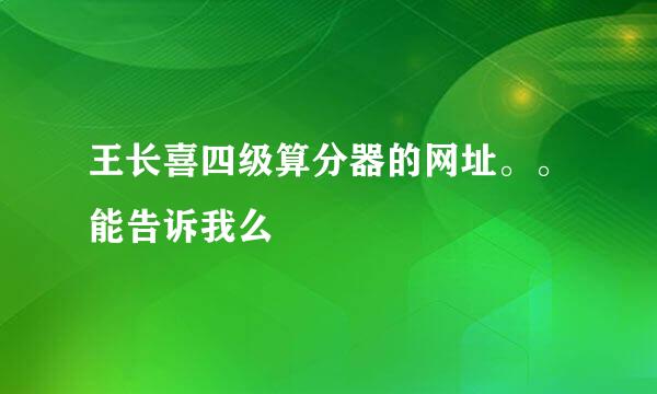 王长喜四级算分器的网址。。能告诉我么