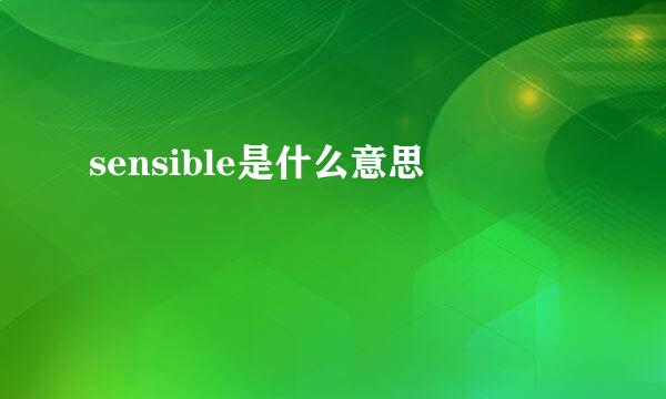 sensible是什么意思