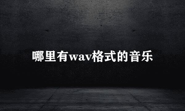 哪里有wav格式的音乐