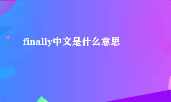 finally中文是什么意思