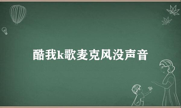 酷我k歌麦克风没声音