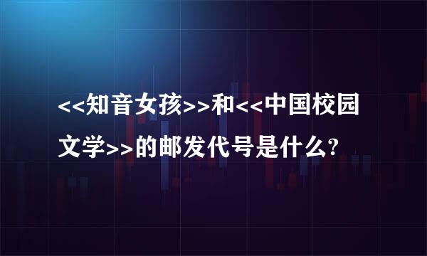 <<知音女孩>>和<<中国校园文学>>的邮发代号是什么?