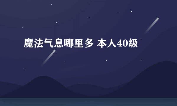 魔法气息哪里多 本人40级