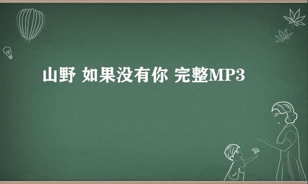 山野 如果没有你 完整MP3