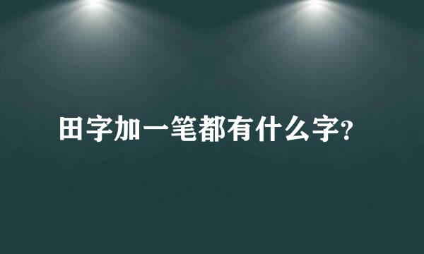 田字加一笔都有什么字？