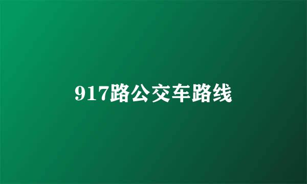 917路公交车路线