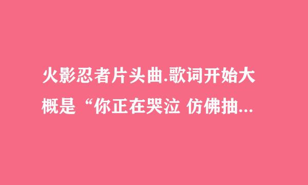 火影忍者片头曲.歌词开始大概是“你正在哭泣 仿佛抽泣的孩童一般 即使不见明日亦要守护”这首歌可以发给我