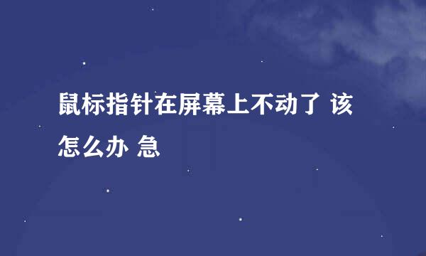 鼠标指针在屏幕上不动了 该怎么办 急