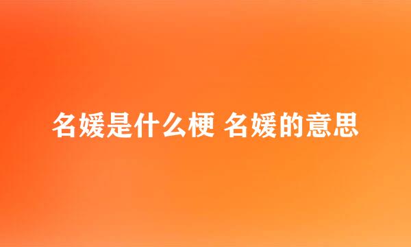 名媛是什么梗 名媛的意思