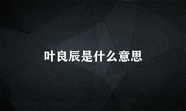 叶良辰是什么意思