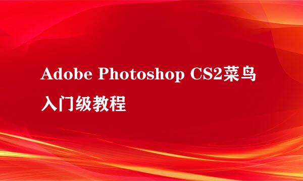 Adobe Photoshop CS2菜鸟入门级教程