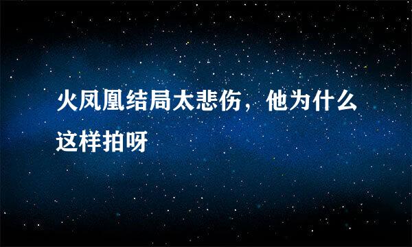 火凤凰结局太悲伤，他为什么这样拍呀