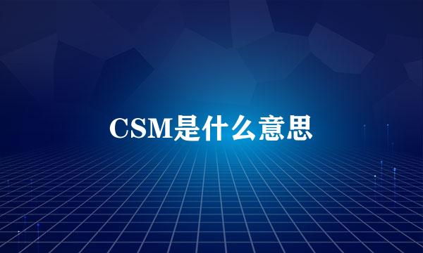 CSM是什么意思