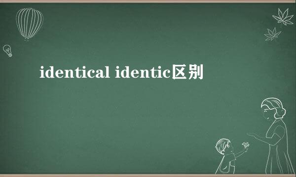 identical identic区别