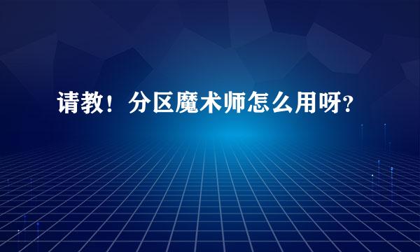 请教！分区魔术师怎么用呀？