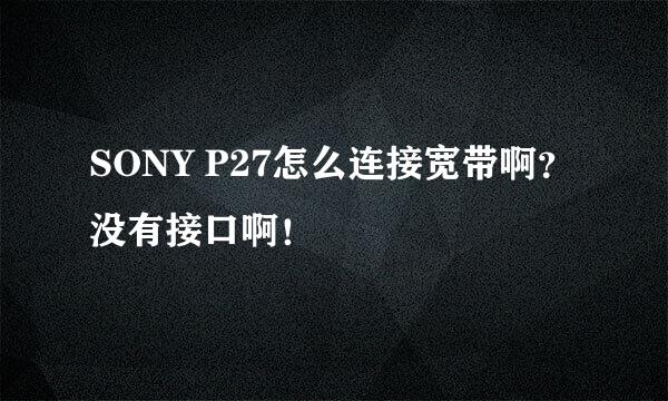 SONY P27怎么连接宽带啊？没有接口啊！