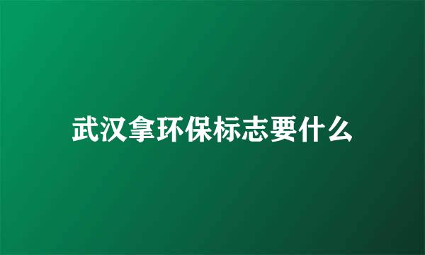 武汉拿环保标志要什么