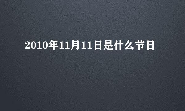 2010年11月11日是什么节日