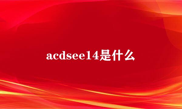 acdsee14是什么