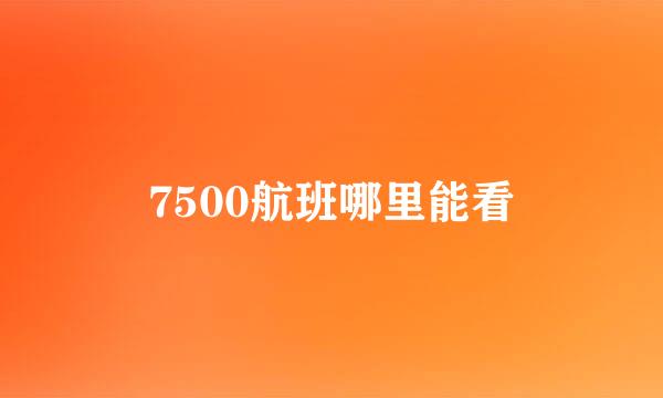 7500航班哪里能看