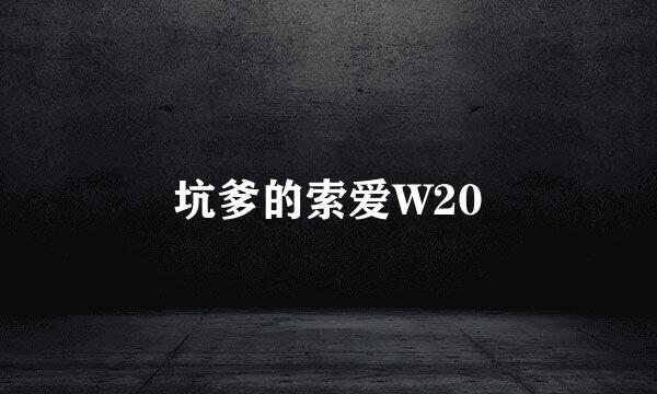 坑爹的索爱W20