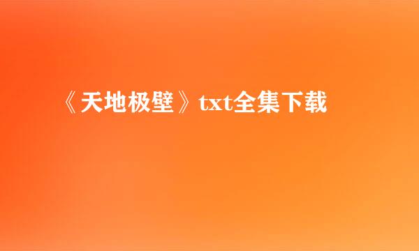 《天地极壁》txt全集下载