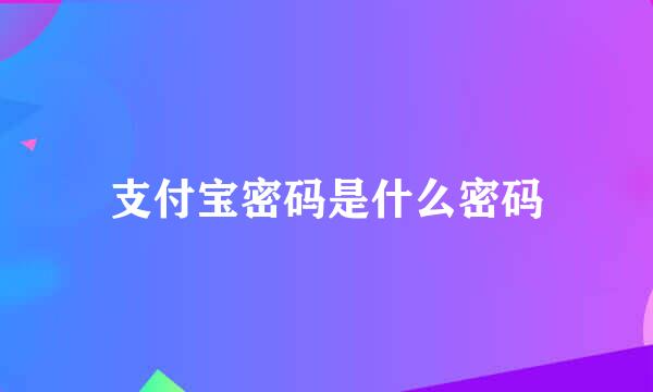 支付宝密码是什么密码