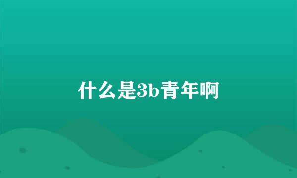 什么是3b青年啊