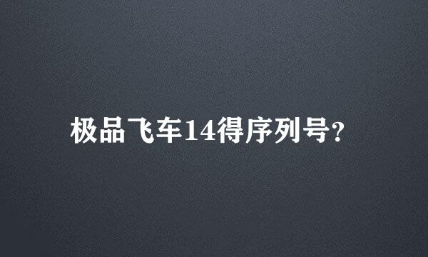 极品飞车14得序列号？