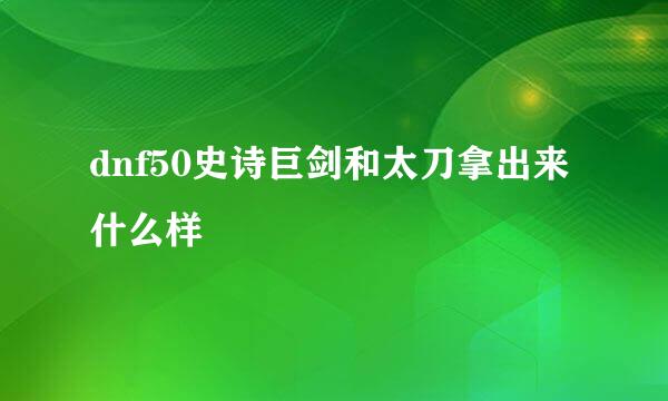 dnf50史诗巨剑和太刀拿出来什么样