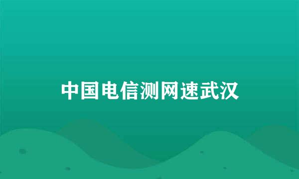 中国电信测网速武汉