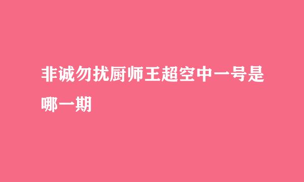 非诚勿扰厨师王超空中一号是哪一期