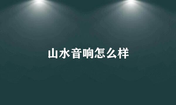 山水音响怎么样