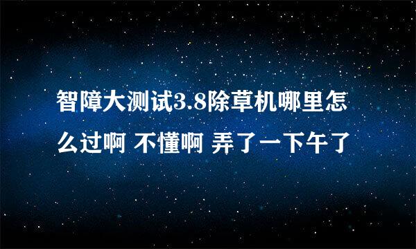 智障大测试3.8除草机哪里怎么过啊 不懂啊 弄了一下午了