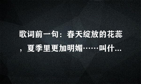 歌词前一句：春天绽放的花蕊，夏季里更加明媚……叫什么名字？