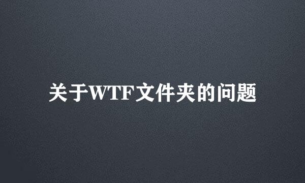 关于WTF文件夹的问题