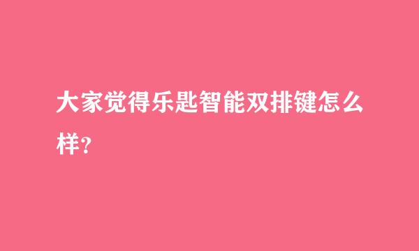 大家觉得乐匙智能双排键怎么样？