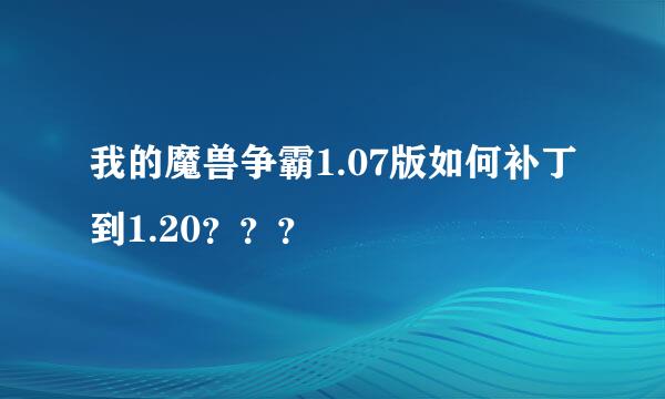 我的魔兽争霸1.07版如何补丁到1.20？？？