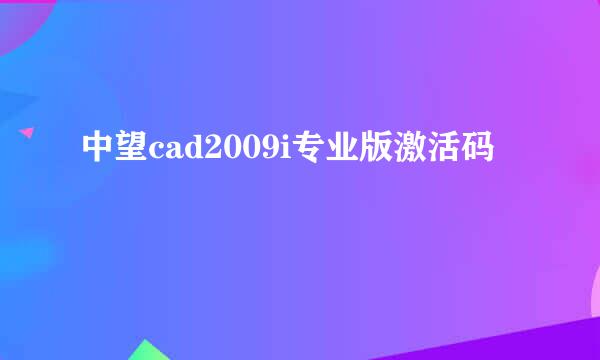 中望cad2009i专业版激活码